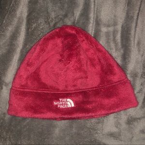 North face pink fleece beanie
